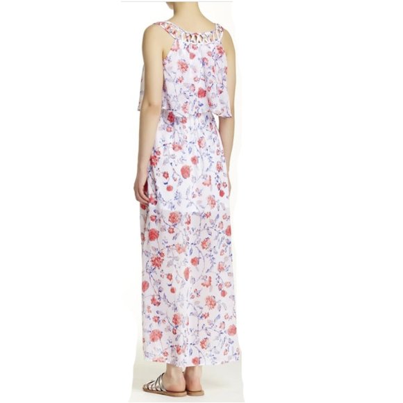 Want & Need Floral Lattice Popover Maxi Dress XS - Picture 2 of 14